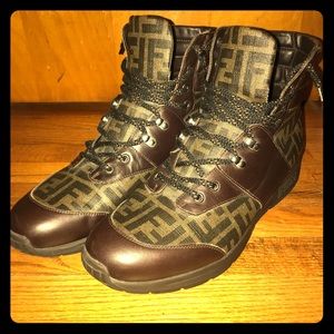 Fendi Brown Zucca Trekking Boots